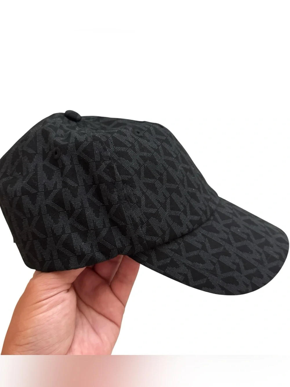 NWT Michael Kors Women's Black Baseball Cap Hat MK Logo Cotton Adjustable $68 🔥